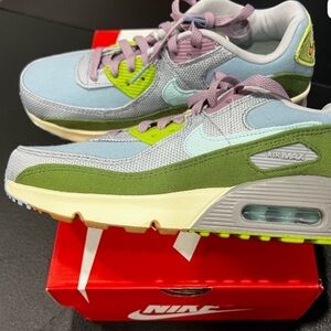Nike Air Max 90 SE Kids Sneakers - Green and Blue